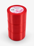 Атласная лента, набор 3 шт., 50 мм, 23±1 м, красная №26 - фото 63129334