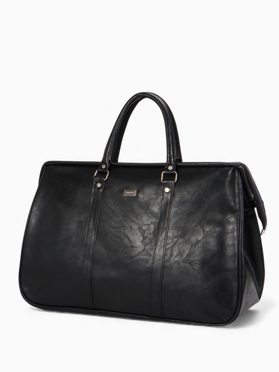 Сумка саквояж дорожная, на молнии, 48×18.5×30 см, чёрная