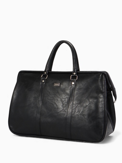 Сумка саквояж дорожная, на молнии, 48×18.5×30 см, чёрная