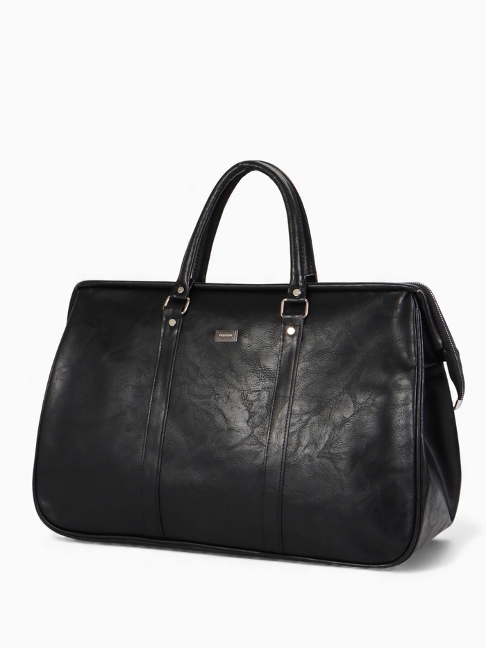 Сумка саквояж дорожная, на молнии, 48×18.5×30 см, чёрная - Фото 1