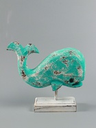 УЦЕНКА Набор сувенирный «Киты» дерево, L - 30.25 и 20 см, цв. бирюзовый 10966865