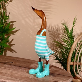 УЦЕНКА Сувенир «Утка в мятном комбинезоне», 45 см, дерево 10966868