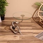 УЦЕНКА Столик кофейный 52х52х50 см, алюминий, стекло - фото 14997925