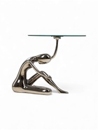 УЦЕНКА Столик кофейный 52х52х50 см, алюминий, стекло - фото 14997936