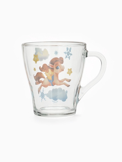 Кружки стеклянные новогодние «Весёлого праздника. Лошади», набор 2 шт. по 300 мл