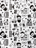 Бумага упаковочная крафт «На стиле» черный цвет на белом фоне, 0.72×10±5% м, 60 г - Фото 3