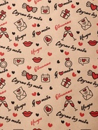 Бумага упаковочная крафт «Я люблю тебя» черный/красный на коричневом фоне, 0.68×10±5% м, 60 г - Фото 3