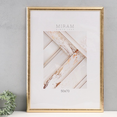 УЦЕНКА Фоторамка пластик "МИРАМ" 50х70 см, 647211 золото (пластиковый экран)