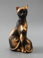 УЦЕНКА Копилка "Коты Фараоны" черная в золоте, 27,5х15х9 см 10966881