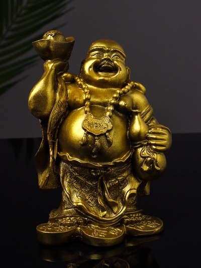 УЦЕНКА Фигурка «Хотей со слитком», 15 см, гипс под золото