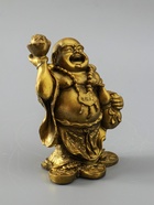 УЦЕНКА Статуэтка "Хотей со слитком" 15 см, цвет золото 10966882