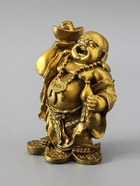 УЦЕНКА Статуэтка "Хотей со слитком" 15 см, цвет золото 10966882