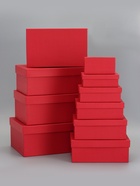 Набор подарочных коробок 10 в 1 «Красный» 30×19×12 - 12×6.5×4 см - фото 63129512