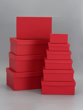 Набор подарочных коробок 10 в 1 «Красный» 30×19×12 - 12×6.5×4 см