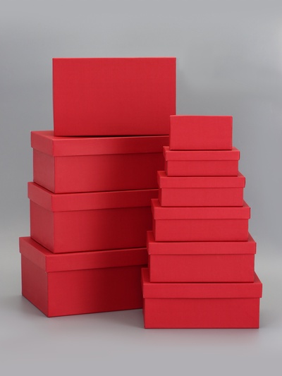 Набор подарочных коробок 10 в 1 «Красный» 30×19×12 - 12×6.5×4 см
