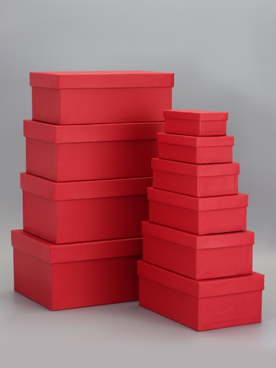 Набор подарочных коробок 10 в 1 «Красный» 30×19×12 - 12×6.5×4 см