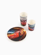 Посуда одноразовая бумажная на 10 персон: стаканы, тарелки, скатерть, Тачки - Фото 3