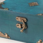 УЦЕНКА Шкатулка сундук дерево "Адриана" голубая 15х12х7 см 10967027