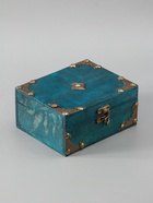 УЦЕНКА Шкатулка сундук дерево "Адриана" голубая 15х12х7 см 10967027