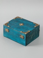 УЦЕНКА Шкатулка сундук дерево "Адриана" голубая 15х12х7 см 10967027