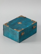 УЦЕНКА Шкатулка сундук дерево "Адриана" голубая 15х12х7 см 10967027