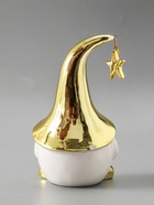 УЦЕНКА Сувенир керамика свет «Гном в золотом колпаке со звездой» белый 11.6×10.7×19.3 см - Фото 7