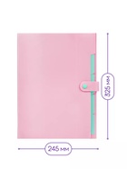 Папка А4, 5 отделений, Calligrata, 600 мкм, на кнопке, розовая, матовая 10919353