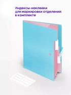 Папка А4, 5 отделений, Calligrata, 600 мкм, на кнопке, голубая, матовая - Фото 4