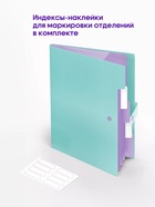 Папка А4, 5 отделений, Calligrata, 600 мкм, на кнопке, зеленая, матовая - Фото 4