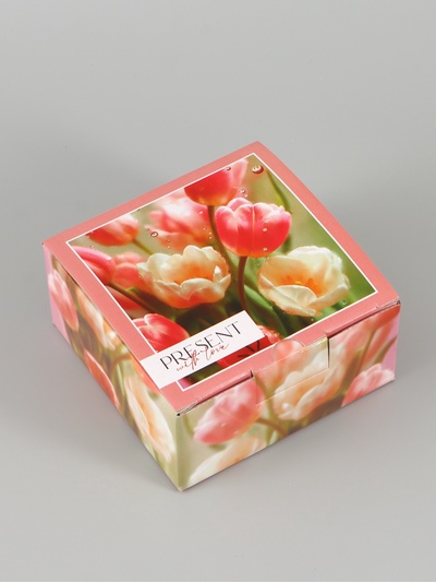 Коробка складная Present with love, 15×15×7 см