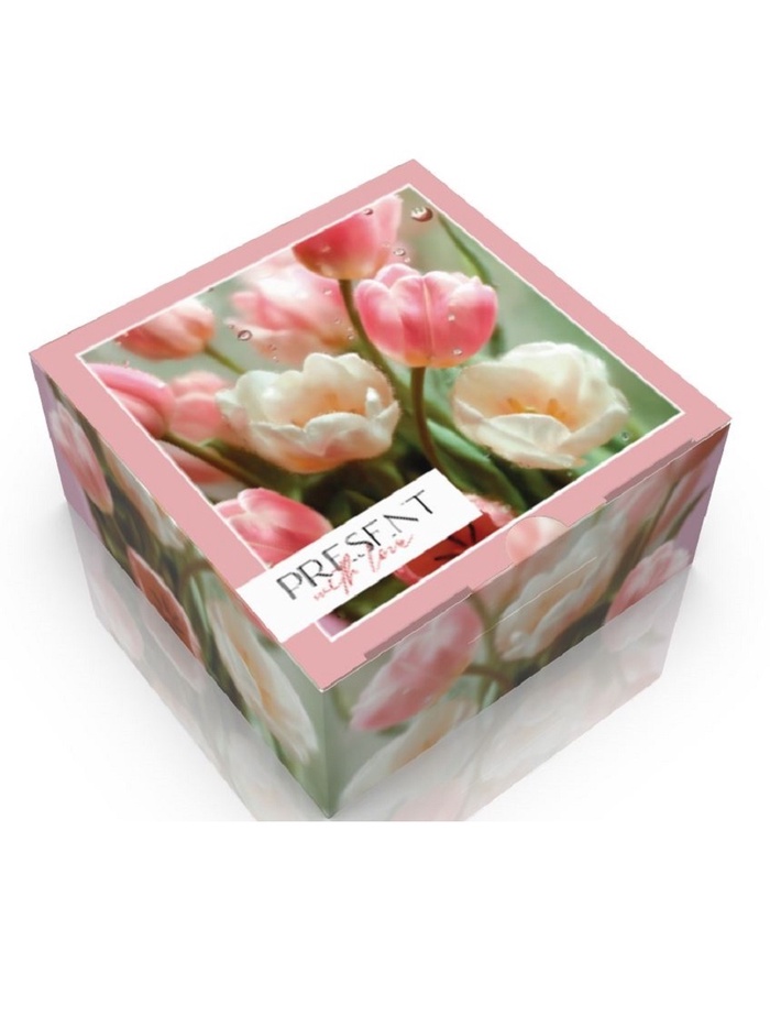 Коробка складная Present with love, 15×15×7 см - Фото 1