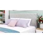 Кровать двуспальная «Милана», с подъёмным механизмом, спальное место 1600×2000 мм, велюр, цвет светло – серый - Фото 3