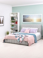 Кровать двуспальная «Милана», с подъёмным механизмом, спальное место 1600×2000 мм, велюр, цвет светло – серый - Фото 7