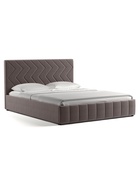 Кровать двуспальная «Милана», с подъёмным механизмом, спальное место 1600×2000 мм, велюр, цвет коричневый - Фото 1