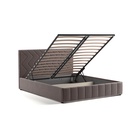 Кровать двуспальная «Милана», с подъёмным механизмом, спальное место 1600×2000 мм, велюр, цвет коричневый - Фото 2