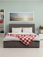 Кровать двуспальная «Милана», с подъёмным механизмом, спальное место 1600×2000 мм, велюр, цвет коричневый - Фото 11