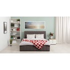 Кровать двуспальная «Милана», с подъёмным механизмом, спальное место 1600×2000 мм, велюр, цвет коричневый 10953254 - фото 3918536