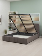 Кровать двуспальная «Милана», с подъёмным механизмом, спальное место 1600×2000 мм, велюр, цвет коричневый - Фото 8