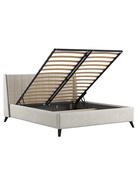 Кровать двуспальная «Меллиса», с подъёмным механизмом, спальное место 1600×2000 мм, велюр, цвет светло – бежевый 10953255