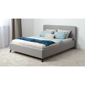 Кровать двуспальная «Миа», с подъёмным механизмом, спальное место 1600×2000 мм, рогожка, цвет серый 10953257