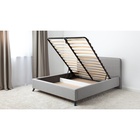 Кровать двуспальная «Миа», с подъёмным механизмом, спальное место 1600×2000 мм, рогожка, цвет серый 10953257 - фото 3918546