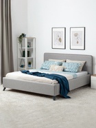 Кровать двуспальная «Миа», с подъёмным механизмом, спальное место 1600×2000 мм, рогожка, цвет серый  (артикул 10953257)  большой выбор товаров оптом и в розницу по низким ценам с доставкой