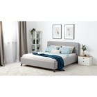 Кровать двуспальная «Миа», с подъёмным механизмом, спальное место 1600×2000 мм, рогожка, цвет серый 10953257 - фото 3918552