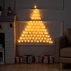 УЦЕНКА Гирлянда «Сеть-ёлка» 1×1 м, IP20, тёмная нить, 90 LED, свечение тёплое белое, 8 режимов, 220 В - Фото 1