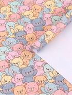 Бумага упаковочная крафтовая «Весёлые медведи», 50 ? 70 см (комплект 10 шт) - фото 63129758