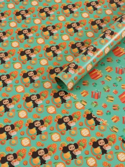 Бумага упаковочная глянцевая двусторонняя «Чебурашка», 70×100 см