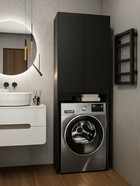УЦЕНКА Шкаф над стиральный машиной Комфорт, 640х306х1780, Графит - Фото 1