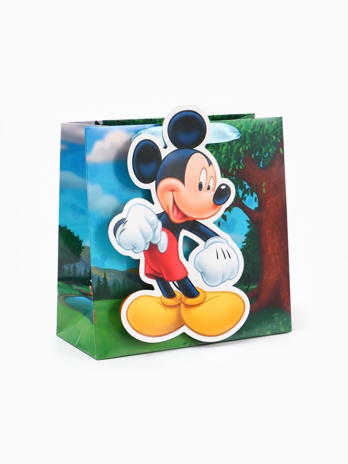 Пакет подарочный «Мышонок», объёмный декор, 22×22×10 см - Фото 1