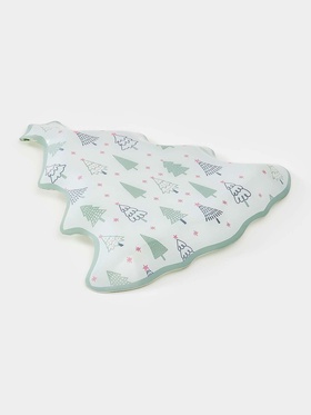 Блюдо сервировочное новогоднее Доляна «Ёлочка», 24.5×24.7×2 см, стекло, белое