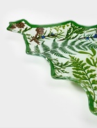 Блюдо сервировочное новогоднее Доляна «Еловые ветки», 24.5×24.7×2 см, стекло, белое, зелёное - фото 7729761